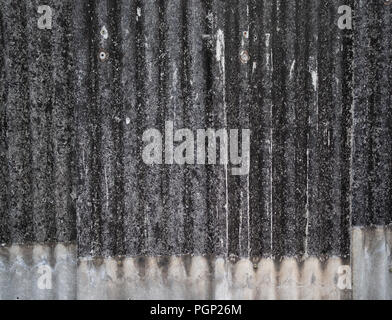 Old grunge ceramic roof tiles wall background and texture. Stock Photo