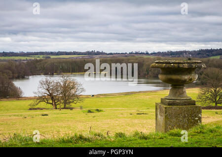 Reigate, UK - January 28, 2018 - view of Gatton Park, designed by famous 18th Century English landscape architect Lancelot 'Capaility' Brown Stock Photo