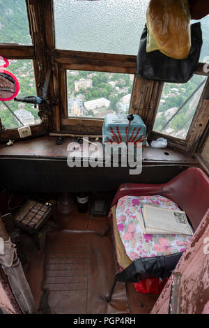 Old Soviet-Era Cablecar, Cableway system in Chiatura Georgia Stock Photo