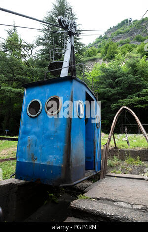 Old Soviet-Era Cablecar, Cableway system in Chiatura Georgia Stock Photo