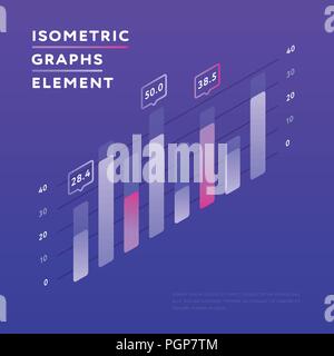 Vivid design of isometric chart Stock Vector