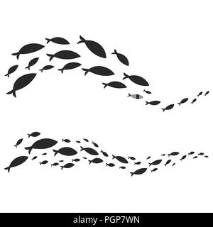 Simple design of fish swimming in figures Stock Vector