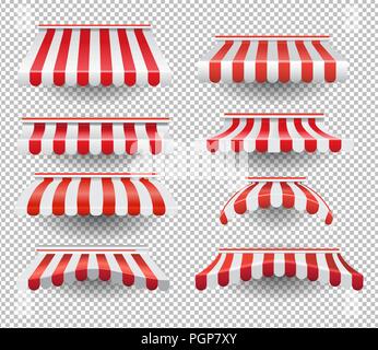 Set of striped tents  Stock Vector