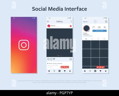 Smartphone design with social media interface Stock Vector Image & Art ...