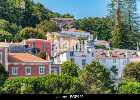 View over the old village of Sintra in Portugal Stock Photo