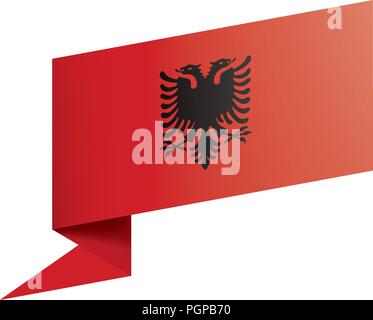 Albania flag, vector illustration on a white background Stock Vector