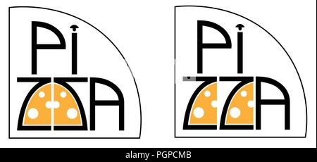 typographic logo for pizzeria pizza with mushroom creative art logo Stock Vector