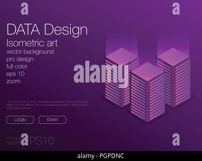 Ui neon isometric stock vector background eps 10 Stock Vector
