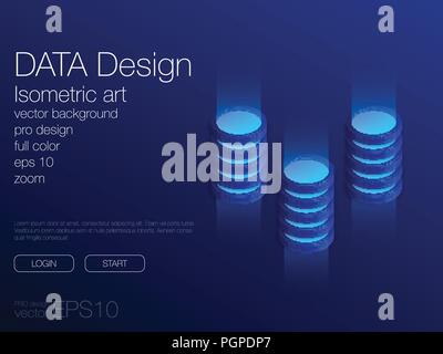 Ui neon isometric stock vector background eps 10 Stock Vector