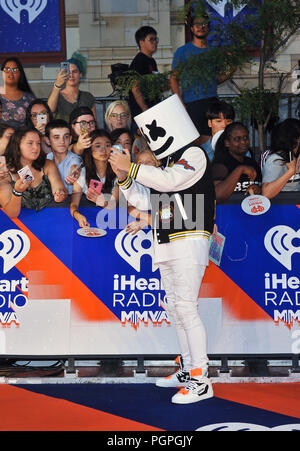 Toronto, ON, USA. 26th Aug, 2018. 26 August 2018 - Toronto, Ontario, Canada. Marshmello arrives at the 2018 iHeartRadio MuchMusic Video Awards at MuchMusic HQ. Photo Credit: Brent Perniac/AdMedia Credit: Brent Perniac/AdMedia/ZUMA Wire/Alamy Live News Stock Photo