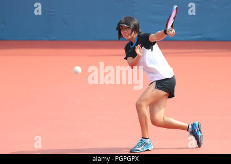 Asian Games: Soft tennis Japan s Noa Takahashi plays against South Korea s  Mun Hye Gyeong