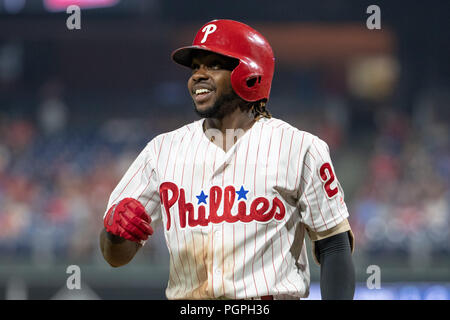 Philadelphia Phillies center fielder Roman Quinn catches a ball off the ...