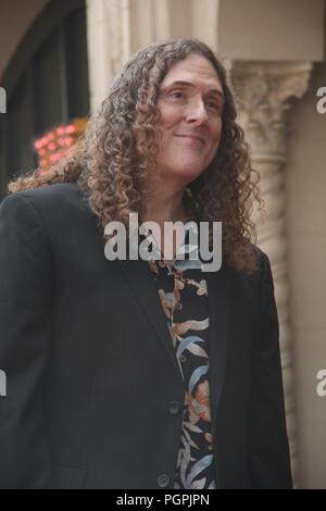Hollywood, California, USA. 27th Aug, 2018. I16002CHW.Hollywood Chamber Of Commerce Honors 'Weird Al' Yankovic With Star On The Hollywood Walk Of Fame .6914 Hollywood Boulevard across from TCL Chinese Theatre, Hollywood, California, USA .08/27/2018. ''WEIRD AL'' YANKOVIC . © Clinton H.Wallace/Photomundo International/ Photos Inc Credit: Clinton Wallace/Globe Photos/ZUMA Wire/Alamy Live News Stock Photo