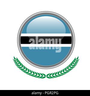 botswana flag button. botswana flag icon. Vector illustration of botswana flag on white background. Stock Vector