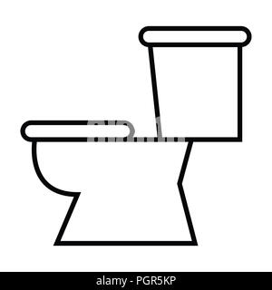 Symbol of Toilet with Thin line Icon vector illustration Stock Photo