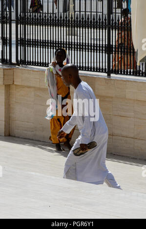 TOUBA, SENEGAL - APR 26, 2017: Unidentified Senegalese  in the Great Mosque of Touba, the home of the Mouride Brotherhood Stock Photo