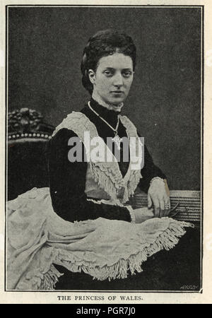 Vintage photograph of Alexandra of Denmark, Queen consort of the United Kingdom and the British Dominions and Empress of India as the wife of King Edward VII. 19th Century Stock Photo