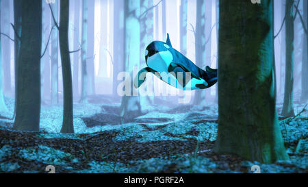 3D rendering of an orca killer whale calf isolated on white background ...