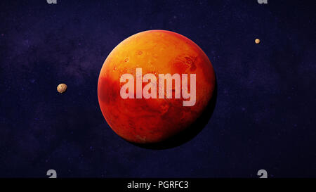 The Red Planet Mars, Part Of The Solar System Isolated On Black ...