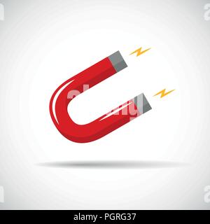 red magnet power symbol pictogram vector illustration EPS10 Stock Vector