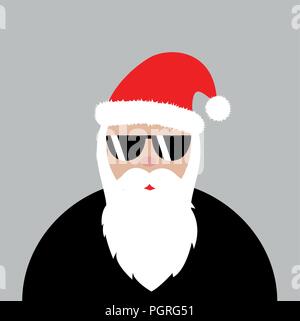 hipster Santa Claus with cool glasses rock vector illustartion EPS10 Stock Vector