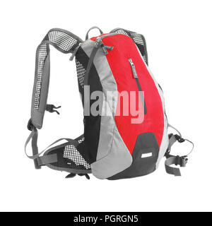 red backpack isolated on white Stock Photo