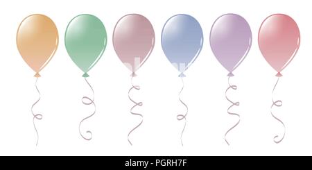 colorful balloons set pastel colors vector illustartion EPS10 Stock Vector