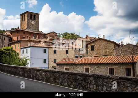 Montieri, Grosseto, Tuscany - ancient village with the typical narrow streets and stone buildings Stock Photo
