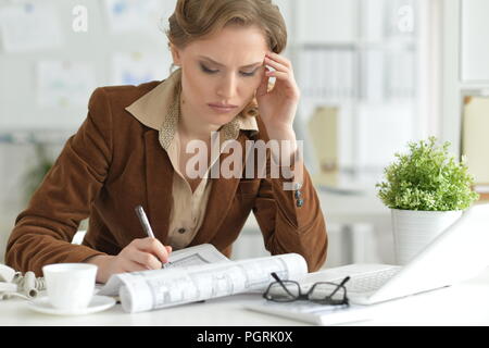 Portrait of a woman architect in offive Stock Photo
