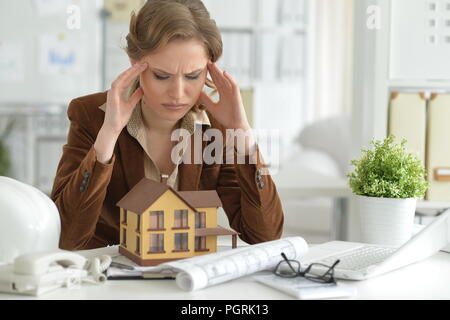 Portrait of a woman architect in offive Stock Photo