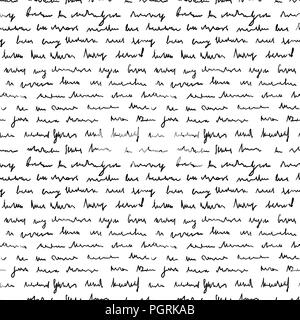 Handwriting background seamless pattern grunge letters words Stock