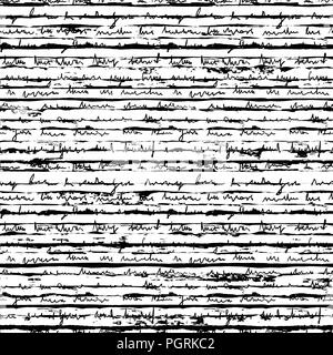 Irregular black striped pattern seamless hand drawn print Stock Vector