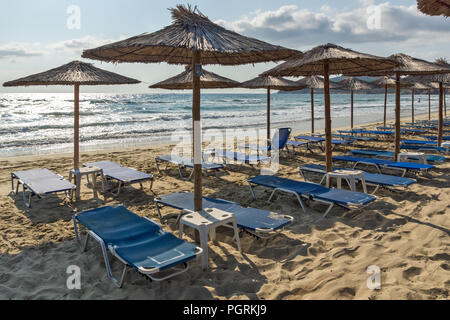 Panoramic view of Sarti Beach at Sithonia peninsula, Chalkidiki, Central Macedonia, Greece Stock Photo