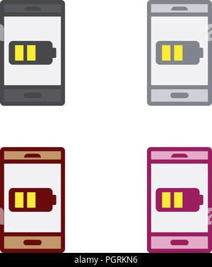 Smartphone Battery Half Stock Vector