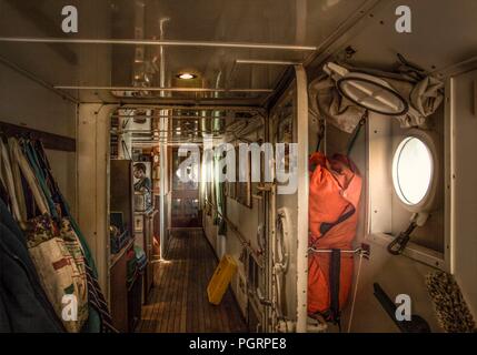 Interior of the galley on board the tall ship Lord Nelson Stock Photo