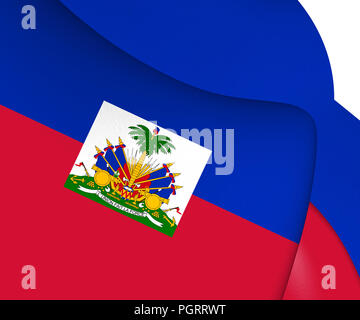 3D Flag of the Haiti. 3D Illustration. Stock Photo
