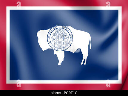 3D Flag of Wyoming, USA. 3D Illustration. Stock Photo