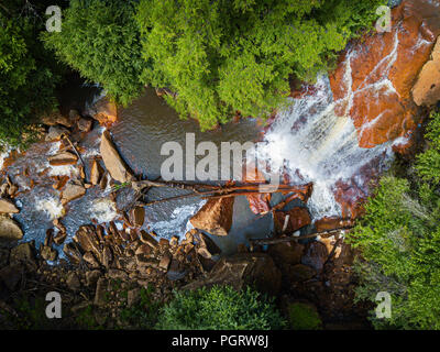 Aerial view of Douglas Falls on the North Fork of the Blackwater River near Thomas, West Virginia. Stock Photo