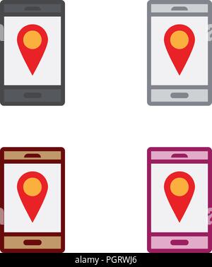 smartphone location pin map gps cut line Stock Vector Image & Art - Alamy