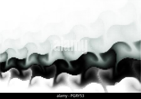 Smooth delicate waves - halftone vector design Stock Vector