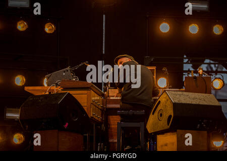 Denmark, Copenhagen - August 11, 2018. The German musician, pianist and composer Nils Frahm performs a live concert during the Danish music festival Haven Festival 2018 in Copenhagen. (Photo credit: Gonzales Photo - Thomas Rasmussen). Stock Photo