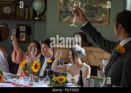 A best man making a toast to newlyweds Stock Photo