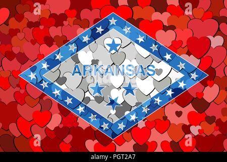 Arkansas made of hearts background - Illustration,  Flag of Arkansas with hearts background Stock Vector