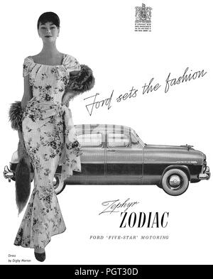 1955 British advertisement for Ford motor cars. Stock Photo