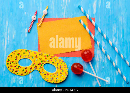 Multi-colored birthday card template Stock Photo