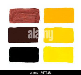 palette of gouache, all the colors of the rainbow colors list of colors squares Stock Photo