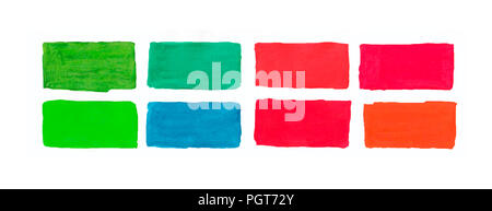 palette of gouache, all the colors of the rainbow colors list of colors squares Stock Photo
