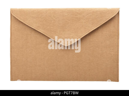 Brown envelope with a white background. Brown Vintage Envelope isolated. Stock Photo