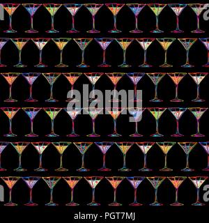 Cocktails seamless pattern design for restaurant or bar menu pattern Stock Vector