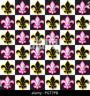 Fleur de lis  seamless repeating pattern Stock Vector